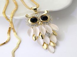 Charming bordered Alloy Opal Pendant Women choker Lady Girl Long Sweater Necklace 2811779635546