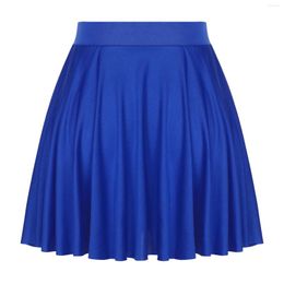 Skirts Womens Sexy Ruffle Skirt Casual Solid Colour Elastic Waistband Flared Loungewear Homewear Sportwear Party Dance Clubwear