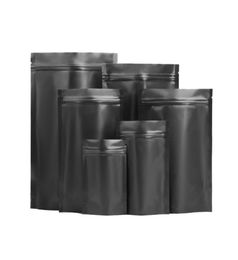 Aluminum Foil Stand Up Matte black mylar bags Pouches Accessories With Zipper For Food Packaging 8X12cm 10X15cm 16X24cm 20X30cm Cu3081471