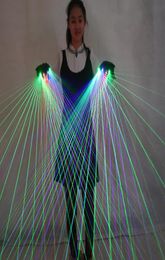 2 in 1 Multiline RGB Laser Gloves With2 Green 1 Red 1 Blue Laser flash finger LED robot suit luminous dress bar party music3303810