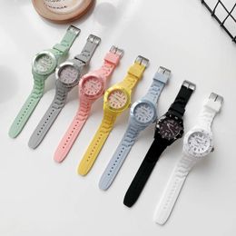 Wristwatches Silicone Watches Student's Exam Watch For Girl School Students Waterproof Macaron Fresh Jelly Candy Colour Reloj