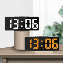 Desk Table Clocks 12/24H Anti-disturb Funtion LED Clocks Digital Alarm Clock Voice Control Teperature Snooze Night Mode Desktop Table Clock