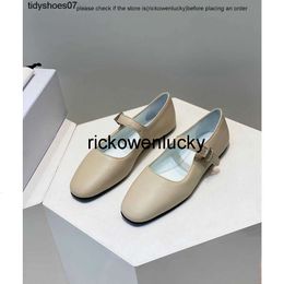 the row shoes The ROW classic soft waxy square round head flat Mary Jane single shoes made in Dongguan leather Y513