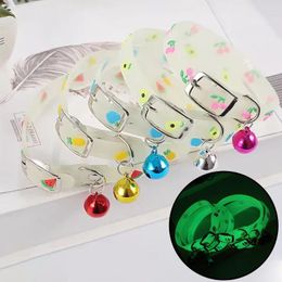 Dog Collars Pet Glowing With Bells Glow At Night Dogs Cats Necklace Light Luminous Neck Ring Accessories Adjustable Drop