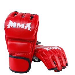 Gloves Thick Boxing Gloves Mma Gloves Half Finger Sanda Taekwondo Fight Mma Adult Sandbag Gloves Professional Tkd Training Equipment