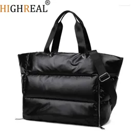 Evening Bags Large Capacity Shoulder Bag For Women Waterproof Nylon Space Padded Cotton Feather Down Big Tote Female Handbag