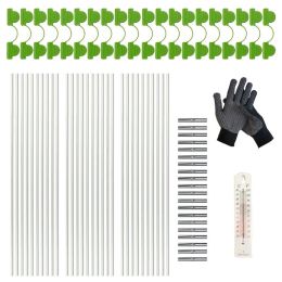 Gloves Fibreglass Greenhouse Tunnel Frame Protect Plants from Frost Birds and Sunlight Complete Package with Thermometer and Gloves