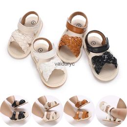 First Walkers 0-18M Baby Shoes Solid Color Infant Sandals Leather Rubber Flat Non-slip Soft-Sole Toddler Girl Boy Crib H240506