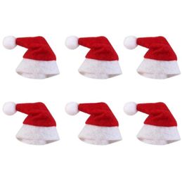 Mini Christmas Hat Santa Claus Hat Xmas Lollipop Hat Mini Wedding Gift Creative Caps Christmas Tree Ornament Decor5246112