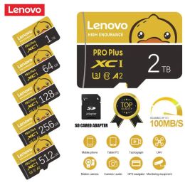 Adapter Lenovo Class10 2TB Memory Card Smart Micro TF SD Card 1TB TF SD Flash Memary Card 4K 128GB Free Adapter Gift For UAV Camera