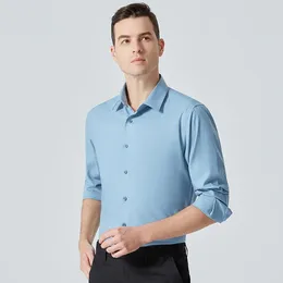 Men's Casual Shirts High Brand 30.6% Modal Business Men Dress 2024 Spring Solid Office Male Clothes Long Sleeve