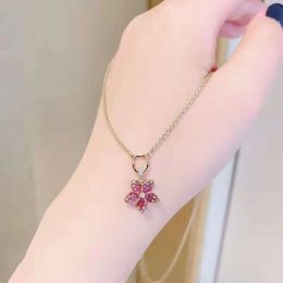 SwarovskiS Necklace Designer Women Original Quality Luxury Fashion Pendant Tropical Rainforest Pink Flower Necklace Womens Crystal Collar Chain Will Never Fade