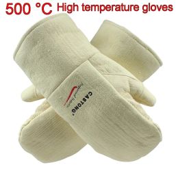 Gloves CASTONG 500 degree High temperature gloves Aramid Antiscald safety gloves 2 fingers High temperature resistant gloves