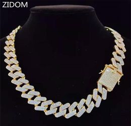 Men Hip Hop Chain Necklace 20mm heavy Rhombus Cuban Chains Iced Out Bling fashion jewelry For Gift 2202172213435