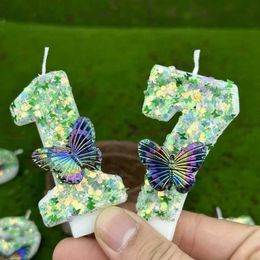 3PCS Candles Number Birthday Candles 0-9 Cake Party Decoration Butterfly Birthday Candles Individually Wrapped Cake Decoration Candles