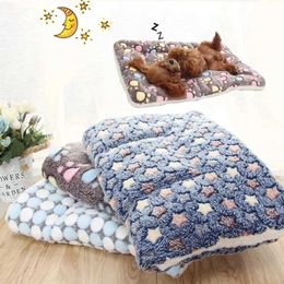 Cat Beds Furniture Thickened Pet Sleeping Mat Dog Bed Cat Bed Soft Fur Pet Blanket Mat Household Flannel Mattress Washable Warm Carpet Pet Supplies