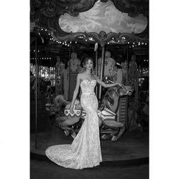 Mermaid Sweetheart Netta Ben Dresses Shabu Wedding Lace Beads Crystals Custom Made Vestidos De Novia Front Split Bridal Gowns