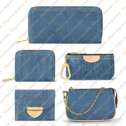 Wallets Ladies Fashion Casual Designer Luxury Denim Victorine Zippy Wallet Key Pouch Coin Purse Credit Card Holder TOP Mirror Quality M829