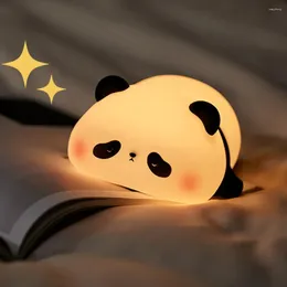 Night Lights Cute Panda Light Table Lamp Adorable With Timer Touch Control Dimmable Silicone Decorative For Bedside