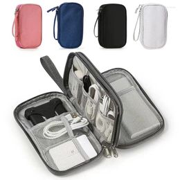 Storage Bags USB Cable Bag Travel Pouch Phone Earphone Powerbank Organizer Waterproof Double Layer Portable Digital Cord