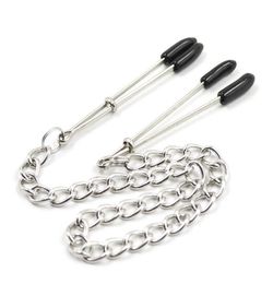 Stainless Steel Long Chain Nipple Clamps Tweezers Erotic Novelty Adult Game Breast Clips for Adult Couples Flirting Toys6153181