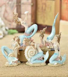 Creative Resin Cute Mermaid Princess Figurine Vase Fish Tank Ornament Decor Art Home Furnishing Decoration Crafts Birthday Gift Y23929384