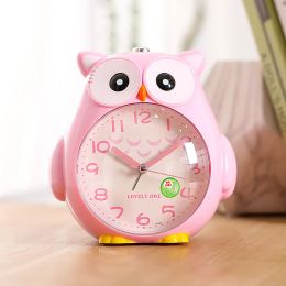 Clocks Cartoon Cute Owl Mute Desktop Alarm Clock Lovely Student Wake Up Table Alarm ClockWith Backlight For Kid Beedroom