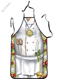 Aprons 3D Funny Apron Chef Kitchen Man Women Dinner Party Cooking Adult Master Culinary Baking Accessories7280852