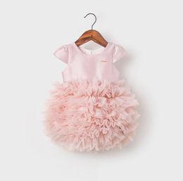 Little girls 1st birthday christening dress toddler kids tiered lace tulle tutu dresses children princess baptism clothing Z7974