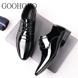 Dress Shoes Men Wedding Microfiber Leather Formal Business Pointed Toe For Man Men's Oxford Flats Plus Size 38-48