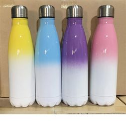 sublimation Colourful cola water bottle Stainless Steel Cola Shaped Bottle double sports flask travel car cup3246188