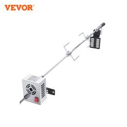 Grills VEVOR Universal Grill Rotisserie Kit Electric BBQ Grill w/9W Motor, Stainless Steel Automatic Grilling Kit,Hexagon Spit Rod