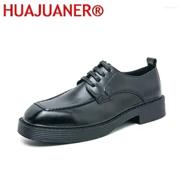 Casual Shoes Men Leather Business Men's Fashion Breathable Oxfords Lace-up Solid Office Mens Party Thick Bottom
