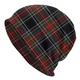 Berets Tartan Designs Bonnet Homme Fashion Thin Skullies Beanies Stewart Plaid Caps For Men Women Style Hats