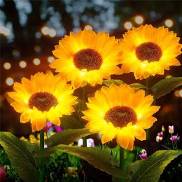 Decorations Solar Lights Outdoor Garden Decor Sunflower Ligts Waterproof Solar Outdoor Lamp Decorative Lights for Path Garden Patio Backyard