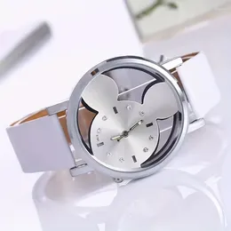 Wristwatches Cute Cartoon Watch For Kids And Girls - Fashionable Simple Quartz Wristwatch With PU Leather Strap Perfect Gift Idea