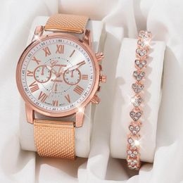 Wristwatches Fashion Women Luxury Leather Band Analog Quartz WristWatch Rose Gold Ladies Watch Dress Clock