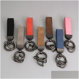 Car Key 100 Pcs Real Lleather Ring Keyfob Keychain Fit For Benz Land R Amg Drop Delivery Automobiles Motorcycles Interior Accessories Otrys