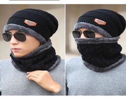 Beanie Hat Scarf Set Knit Hats Warm Thicken Winter Hat for Men and Woman Unisex Cotton Beanie Knitted Caps CNY8486002639