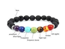 Handmade Jewellery Whole Beaded Strands Bracelets 7 Chakras Essential Oil Diffusion Bracelet3714758