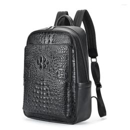 Backpack Fashion Genuine Leather Big Backpacks Men Women Bagpack Student School Bag Daily Boy Girl Rucksack Large Knapsack Black