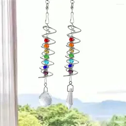 Decorative Figurines Faux Suncatcher Pendant Hanging Decoration Healing Chakra Stone With Rainbow Prism For Indoor Outdoor