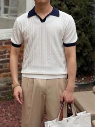 Men's Polos 2024 High Quality Summer Men Short Sleeve Comfortable Polo Shirt Knitwear Knitted B73