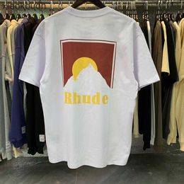 Rhude High end designer clothes for print Short Sleeve Tee casual fashion simple T-shirt loose hip hop With 1:1 original labels