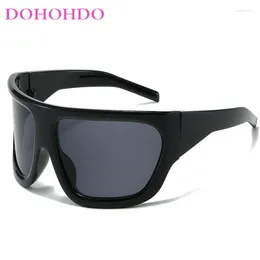 Sunglasses DOHOHDO 2024 Y2K Punk Oversized Sports Women Men Vintage Pilot Goggle One Piece Outdoor Shades UV400