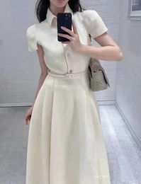 Party Dresses Elegant Office Ladies Beige Shirt Dress Long Black Ball Gown For Women Fashion Single Breasted With Belt