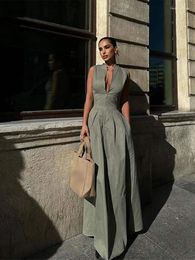 Casual Dresses Elegant Solid Half Zipper A-line Fashion Round Collar Sleeveless Pleated Slim Dress Female High Street Robe