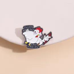 Brooches Cartoon Creative And Angry Chicken Shaped Brooch Punk Personality Letter Metal Enamel Badge Clothing Bag Pins Decoration Jewellery