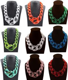 Ufavoirte 2020 New necklace Unique Design Big Plastic Resin Chain Necklace For Women Fashion Jewellery Matte Bright Color19725305