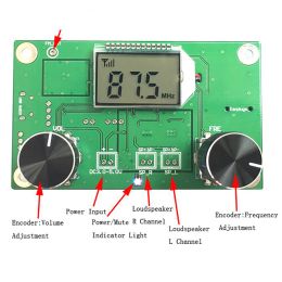 Accessories FM Radio Receiver Module Frequency Modulation Stereo Receiving PCB Circuit Board With Silencing LCD Display 35V LCD Module
